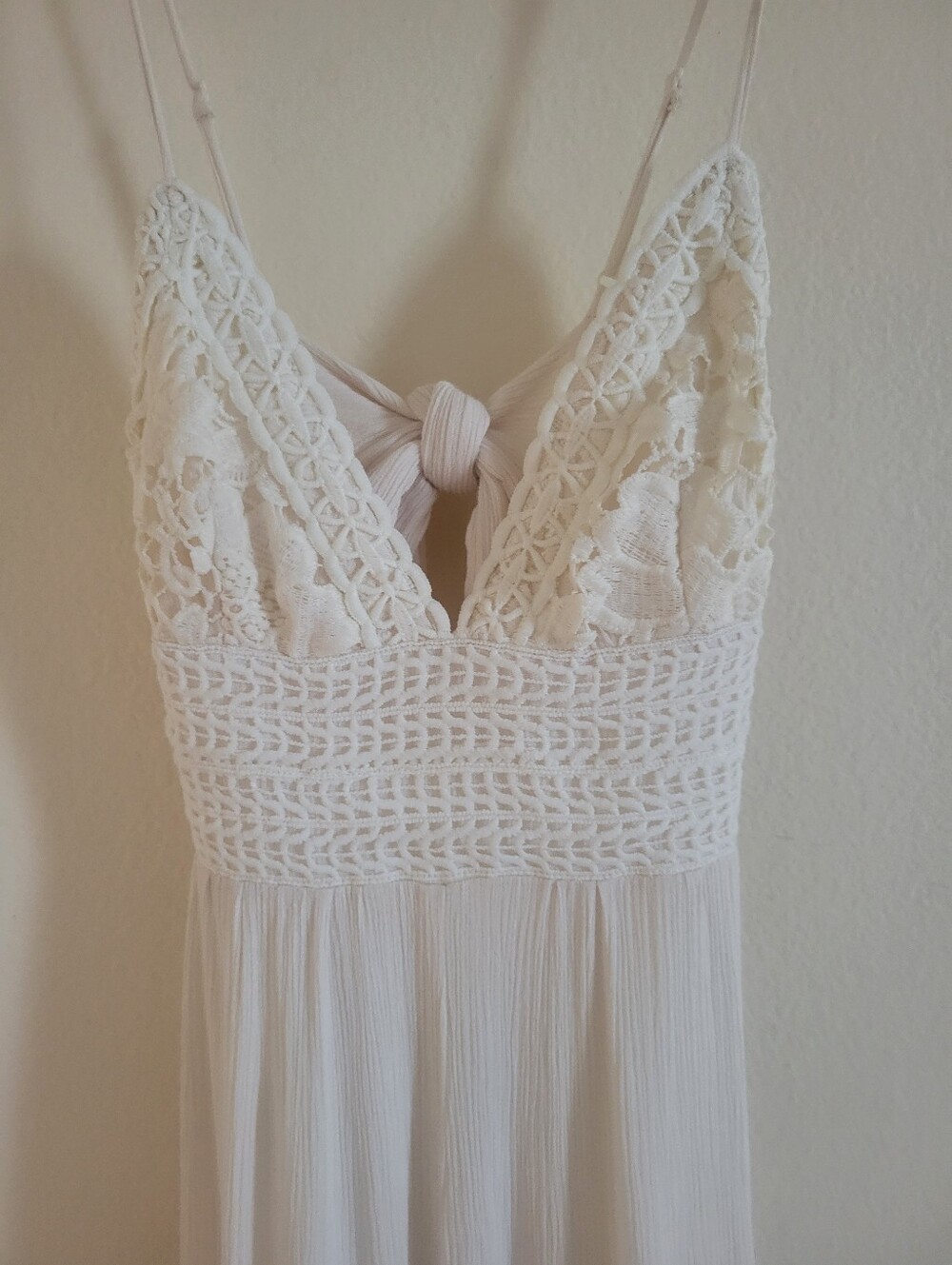 Illa Illa Boho Pants Romper Ivory Crochet Lace Womens Small